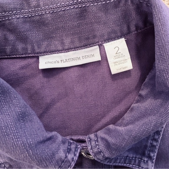 Classic Chico’s Platinum Denim Jacket – Size Large (Chico’s 2) - Picture 7 of 8